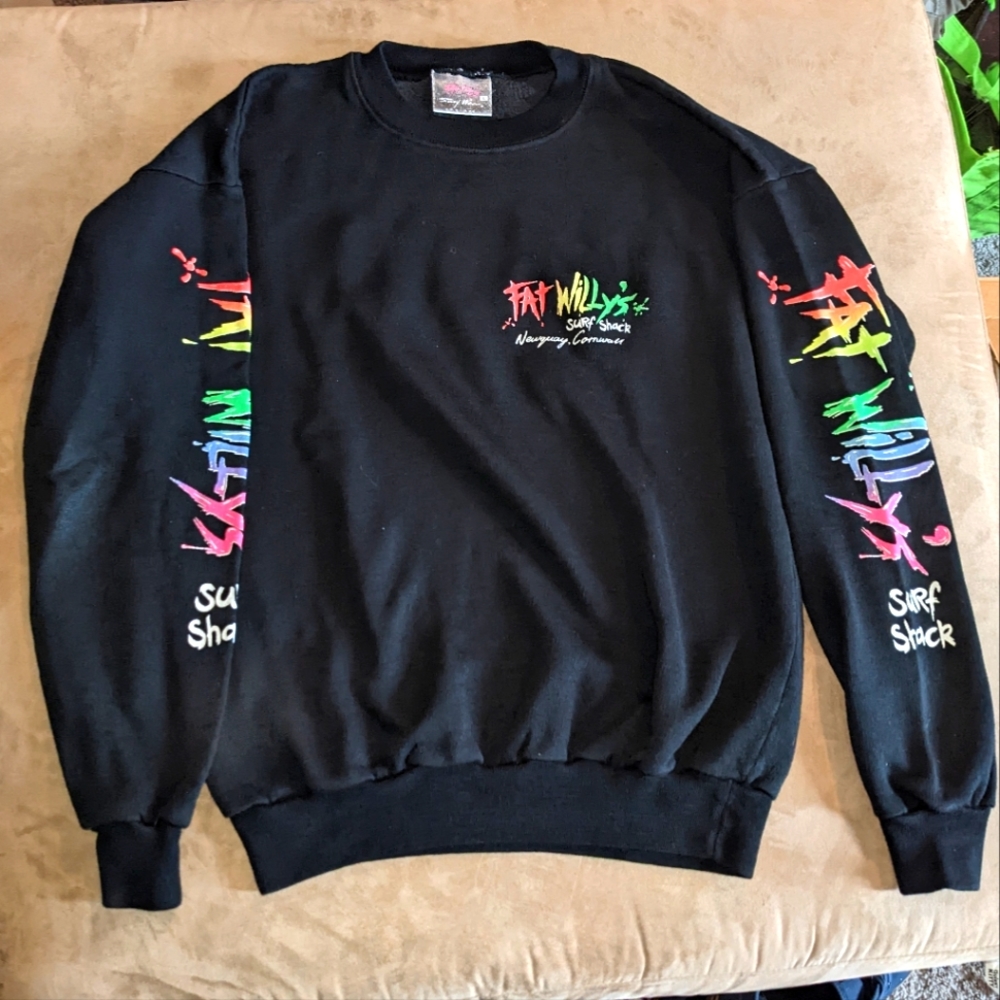 Vintage Fat Willy's Surf Do's Sweatshirt Made In England Newquay, Cornwall
